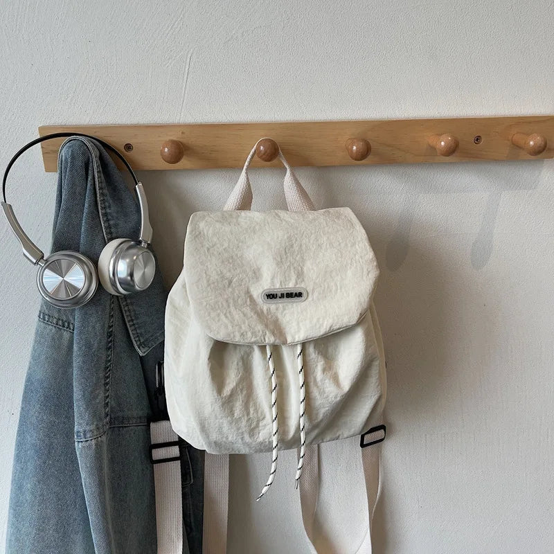 Korean Style Mini Nylon Backpack – Lightweight Travel & Commute