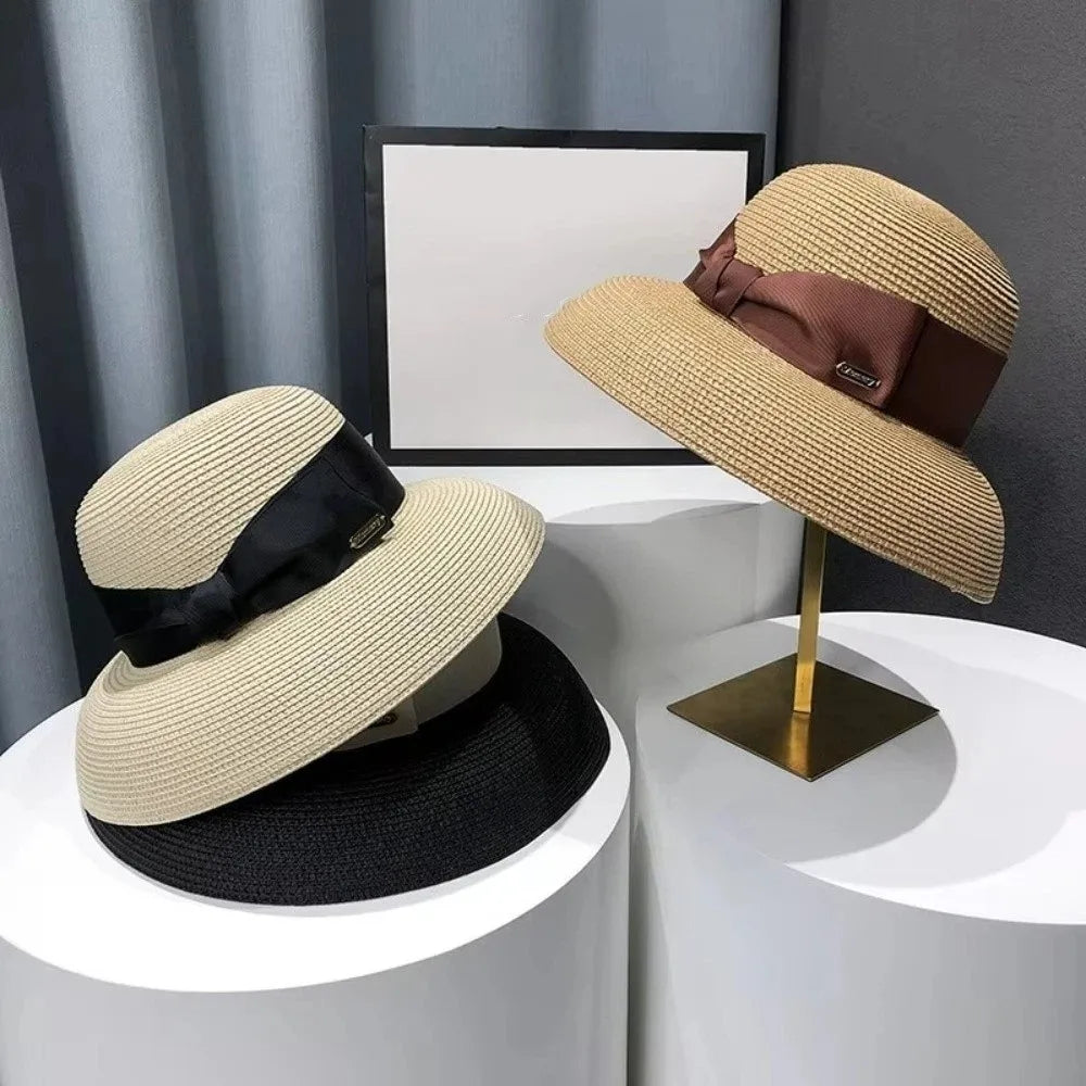 Women's Wide Brim Straw Sun Hat – UV Protection Beach Hat