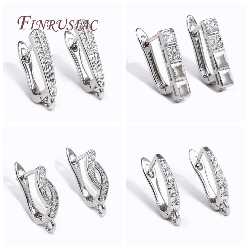 18K Gold Plated Zircon Earring Hooks – DIY Drop Earring Findings