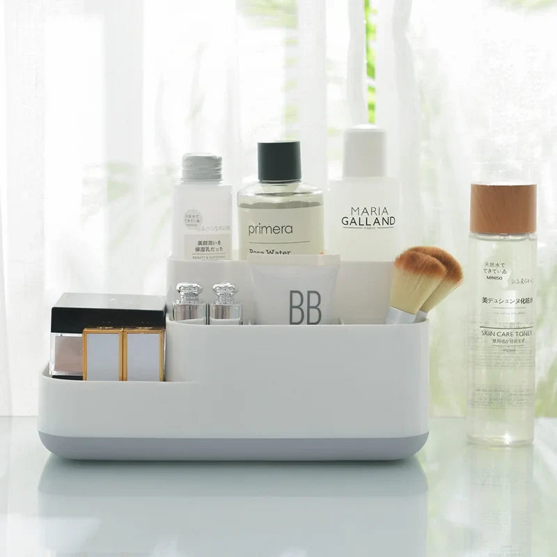 Large Makeup Organizer Box with Drawer | Brush & Nail Storage