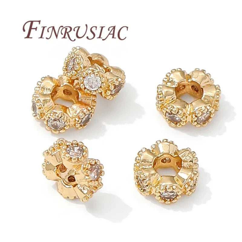 6mm 18K Gold Plated Rhinestone Spacer Beads – DIY Jewelry Making