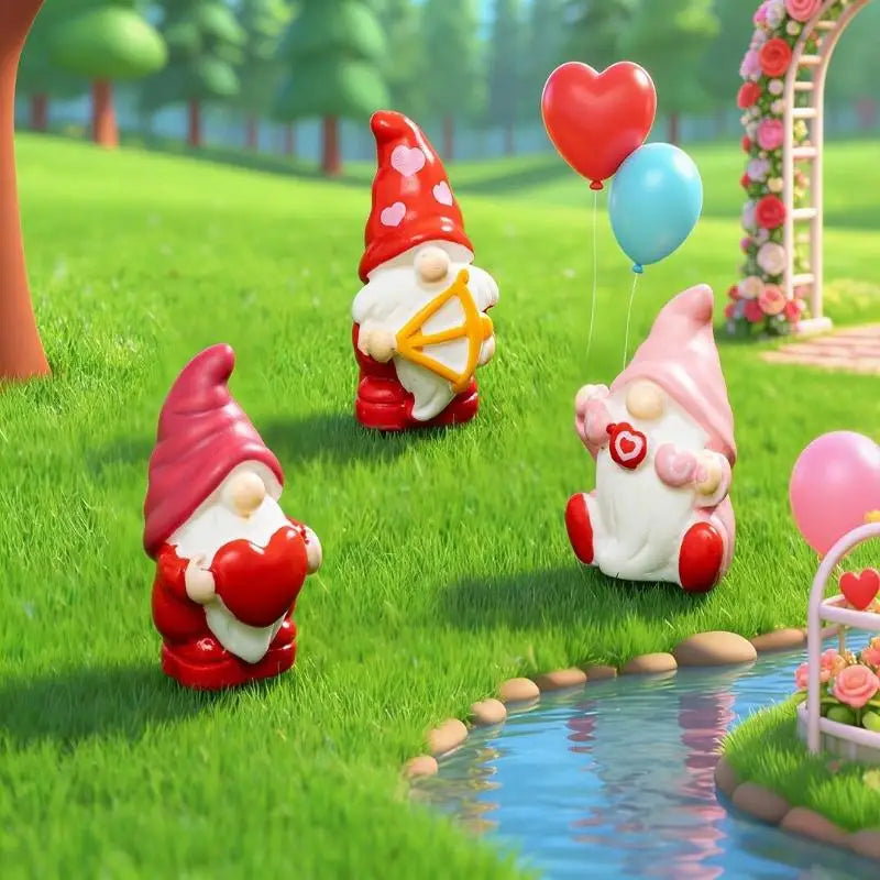 4pcs Mini Resin Gnome Figurines – Fairy Garden Mushroom Décor