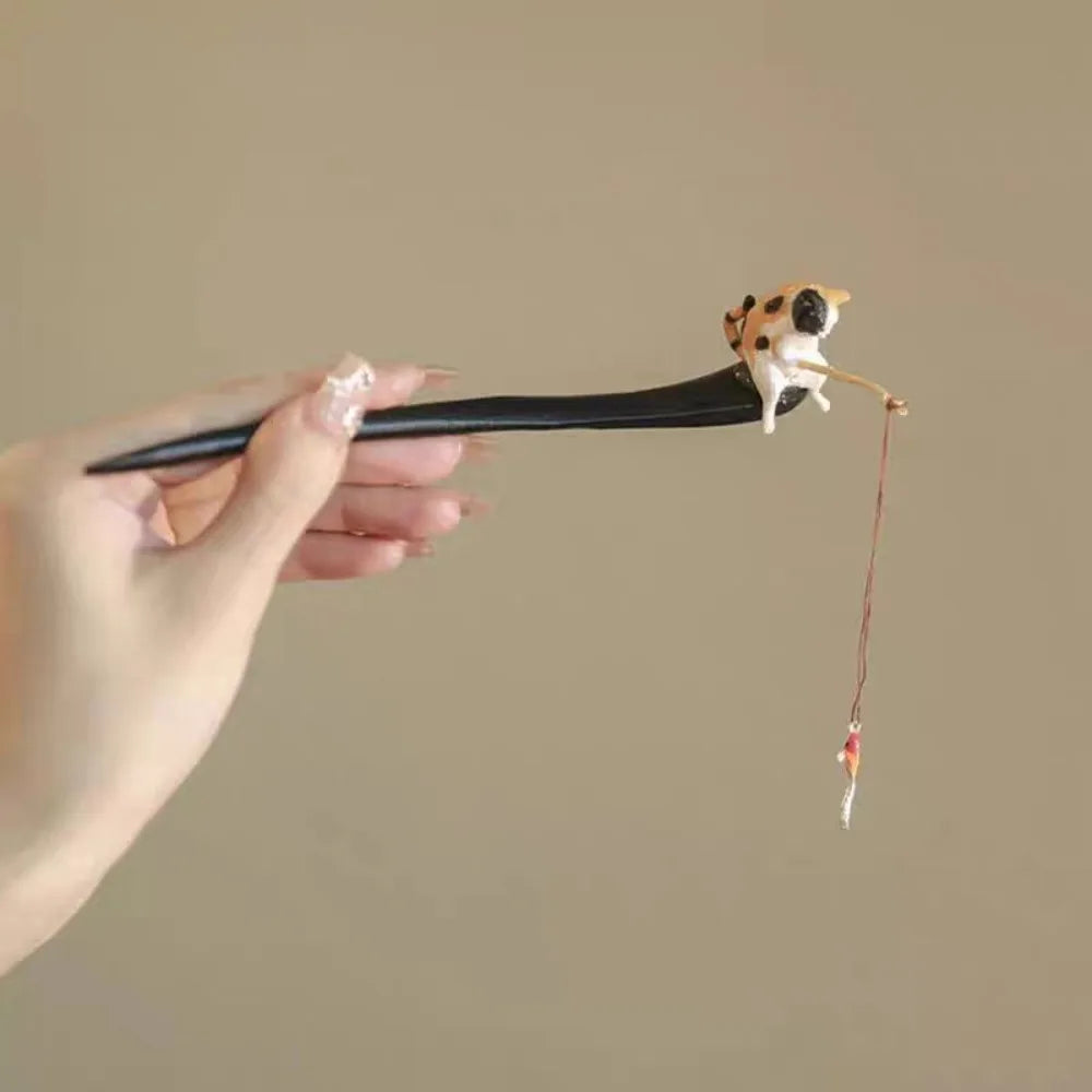 Retro Wooden Hair Stick Tassel Sandalwood Hanfu Accessory