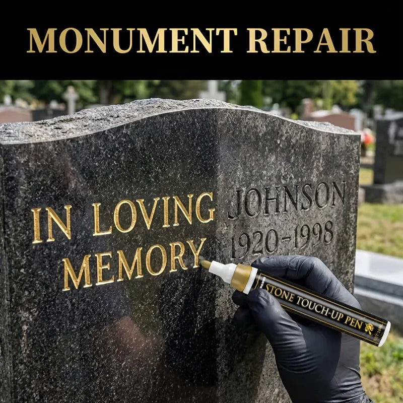 Golden Tombstone Marker Pen – Weather-Resistant Stone Restorer