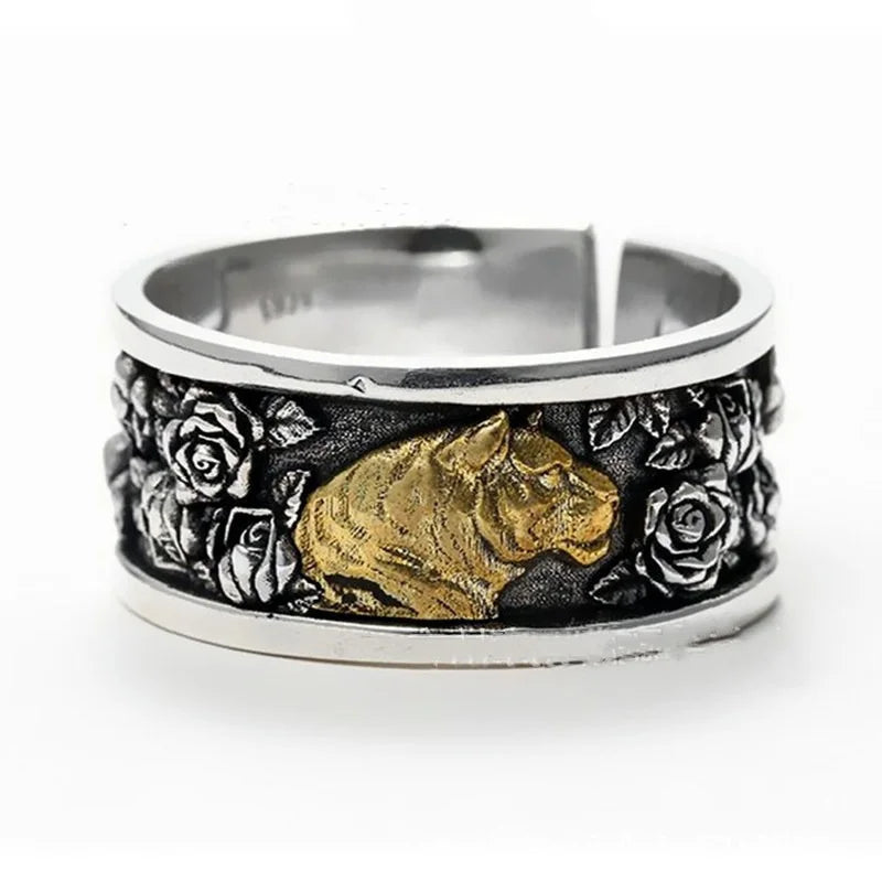 Vintage Punk Adjustable Ring – Eagle Tiger Snake Charm