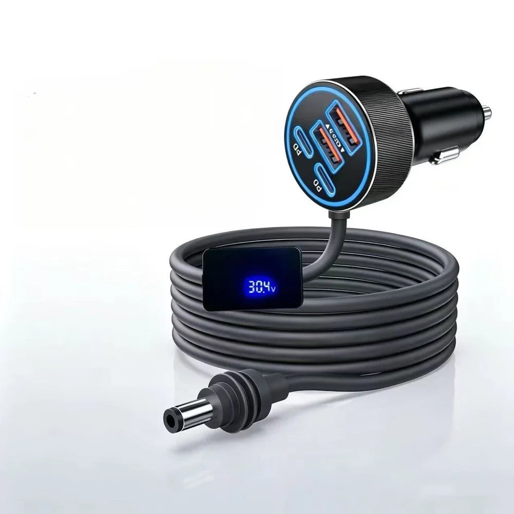HpLive 30V Waterproof Car Charger 5-Port PD & QC 3.0 Display