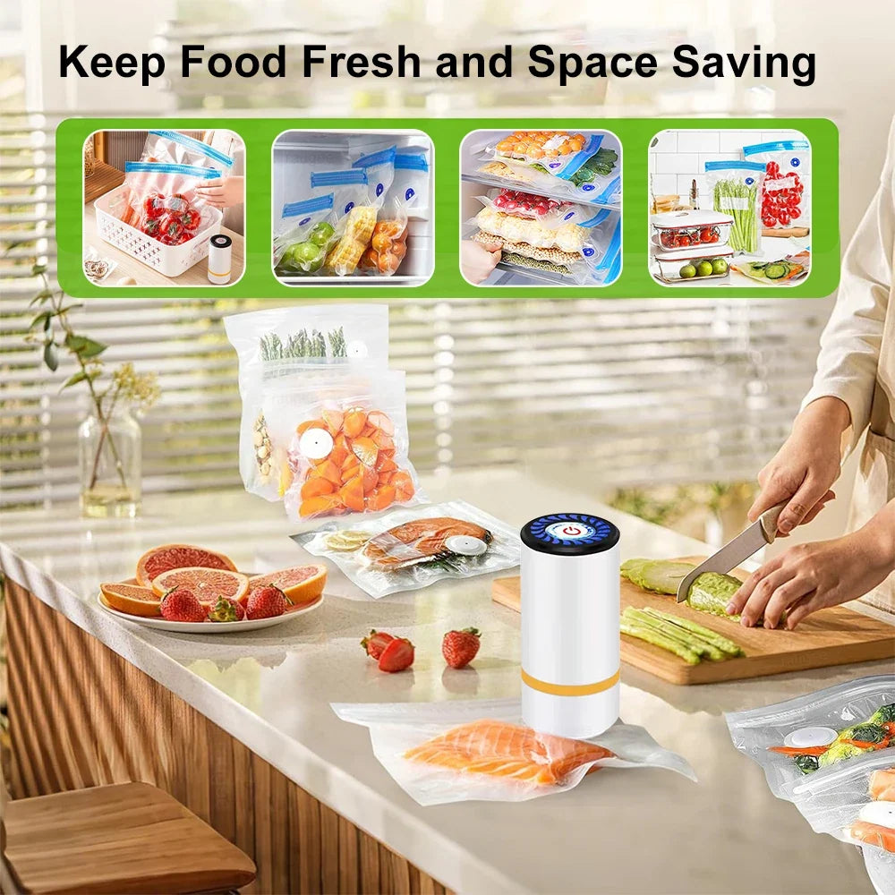 Raugee Mini Handheld Electric Vacuum Sealer with Reusable Bags