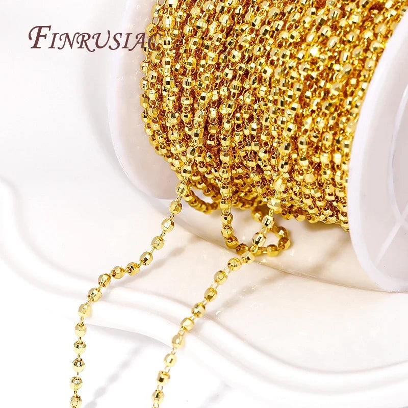 18K Gold Plated Brass 2MM Ball Chain – DIY Jewelry Making