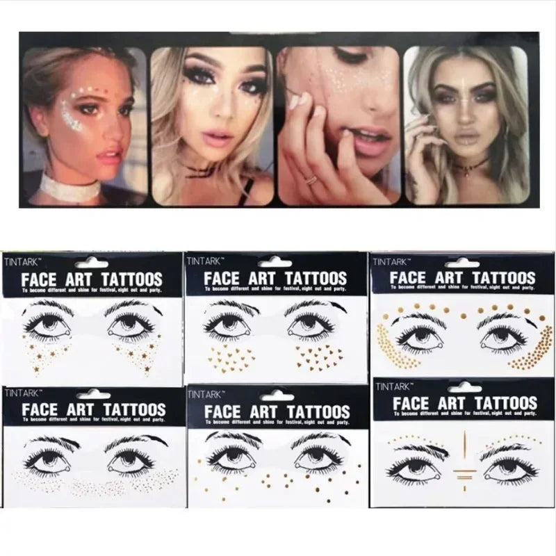 Face Diamond Temporary Tattoo Stickers – Waterproof Party Gems
