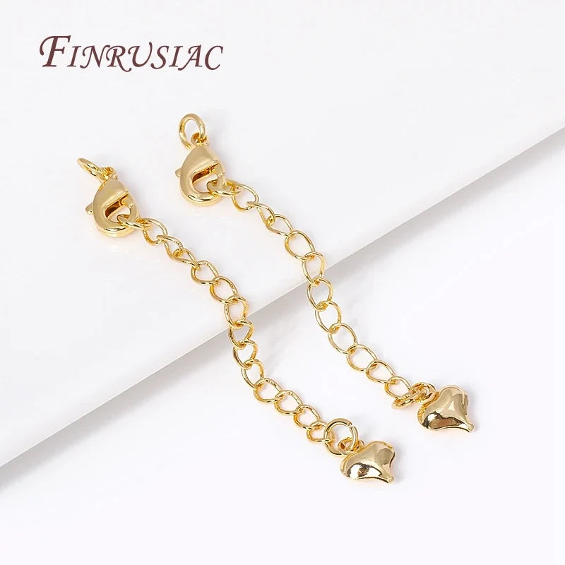 18K Gold Plated Star Heart Extension Tail Chain – DIY Jewelry