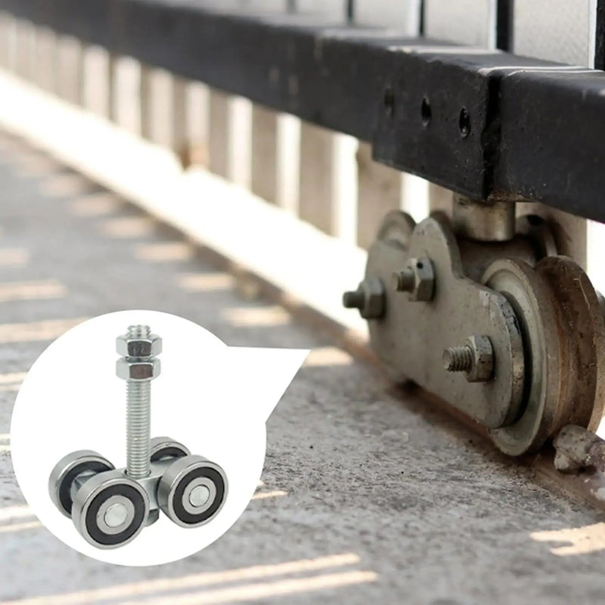 Heavy Duty 4-Wheel Barn Door Trolley Roller – Steel Hardware