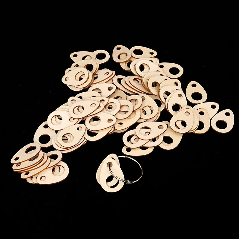 100Pcs Wooden Teardrop Cross-Stitch Thread Organizer Spools