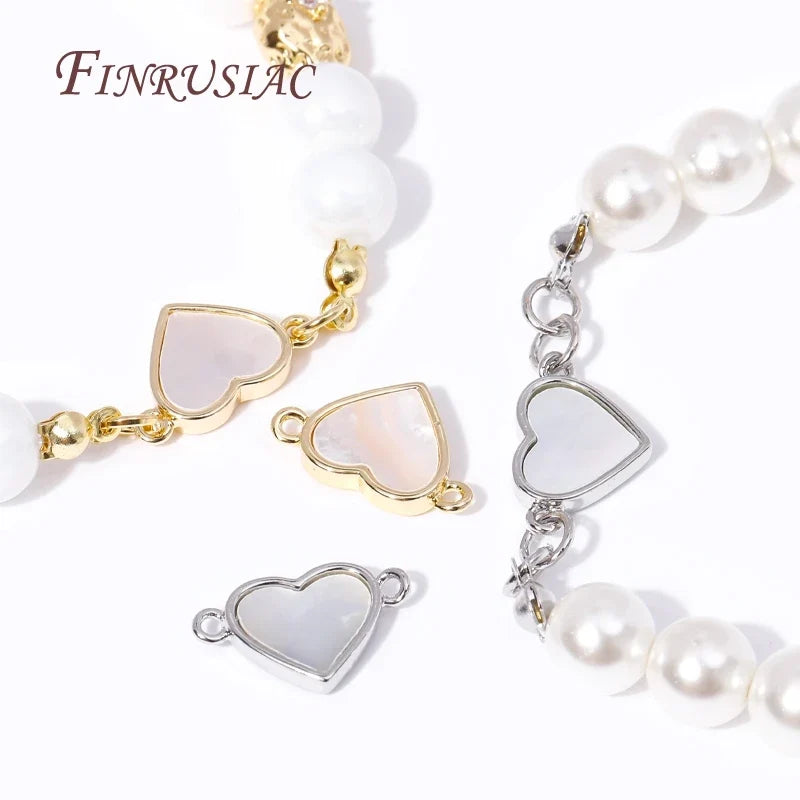 18K Gold Plated Shell Heart Charm Pendant – DIY Jewelry Making