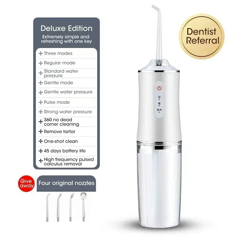 Portable Water Flosser Oral Irrigator – USB Rechargeable 220ml