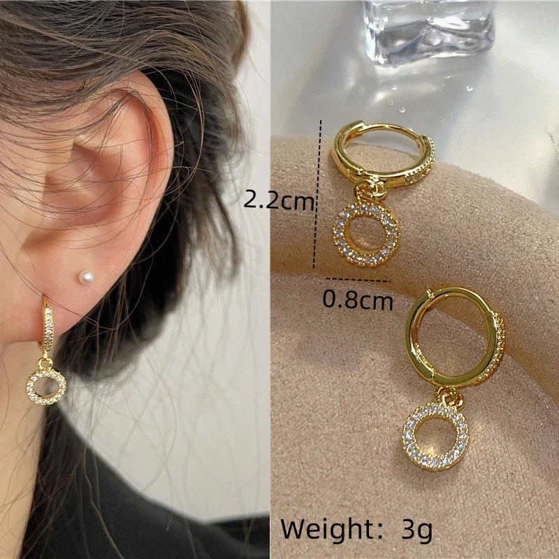Nixie Zircon Drop Earrings – 14K Gold Plated Sparkle for Women