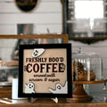 3D Wooden "Fresh Boo Coffee" Halloween Sign | Ghost Décor