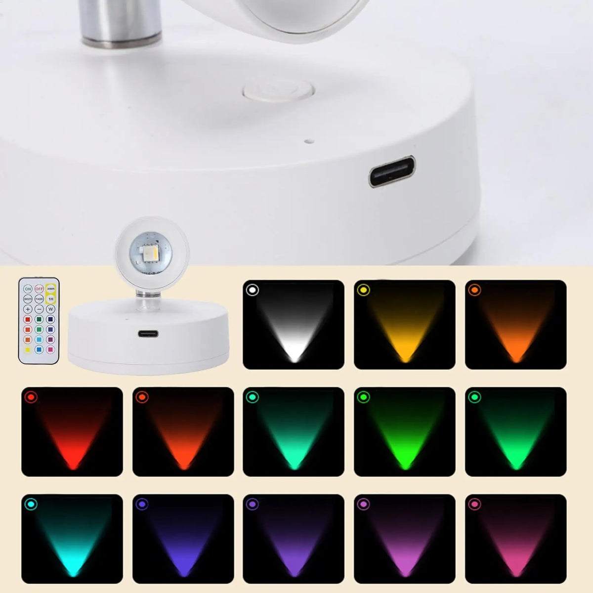 Wireless Rechargeable LED Spotlight with Remote Control