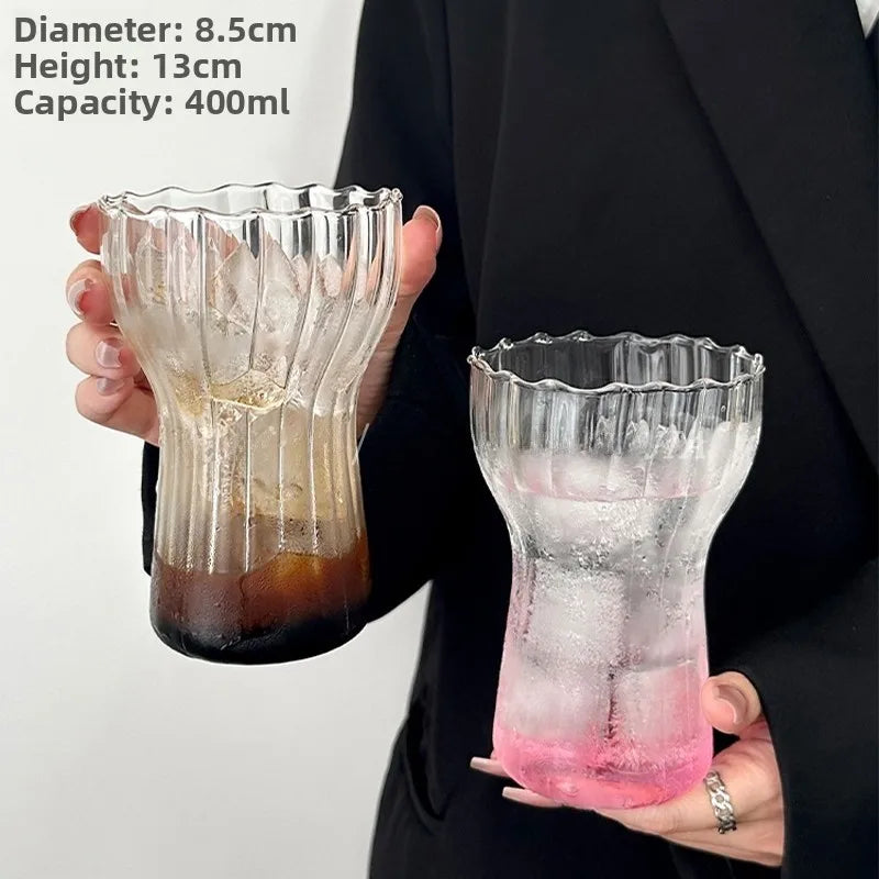 Retro Nordic Wide-Mouth Heat-Resistant Glass Cup | Coffee & Juice