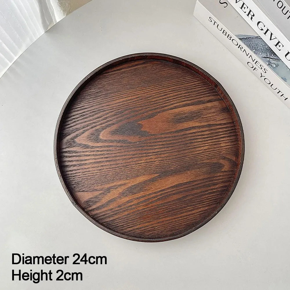 Vintage Round Wooden Serving Tray – 5 Sizes | Home Décor