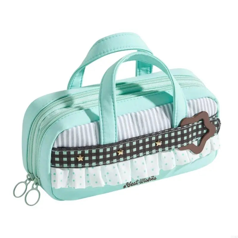 Zippered Pencil Case with Top Handle – School & Office Use