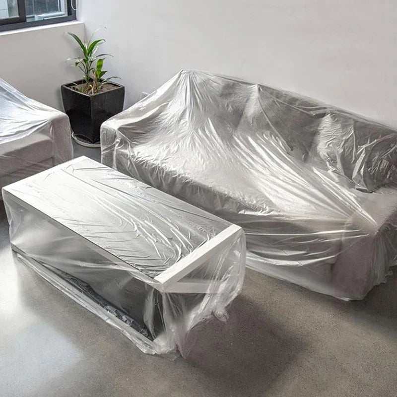 Transparent Plastic Furniture Dust Cover – Waterproof Drop Cloth