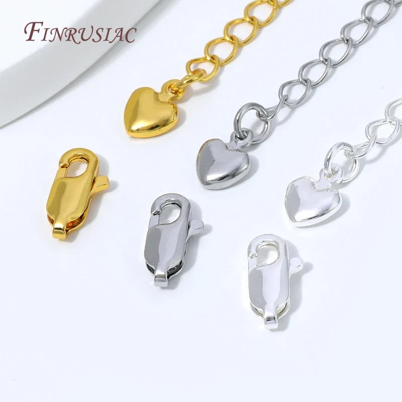 18K Gold Plated Extension Chain – Heart Charm & Lobster Clasp
