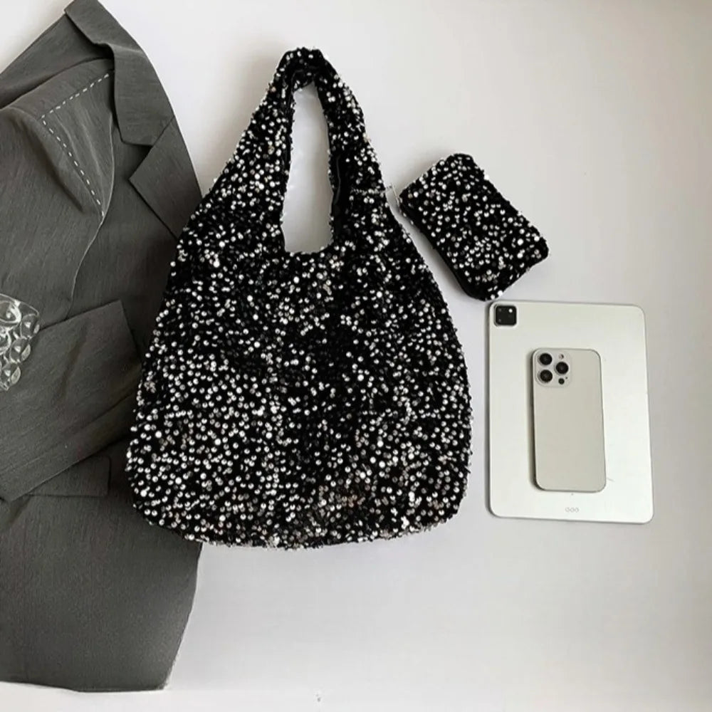 Women's Large Capacity Glitter Tote Shoulder Bag | Nixie