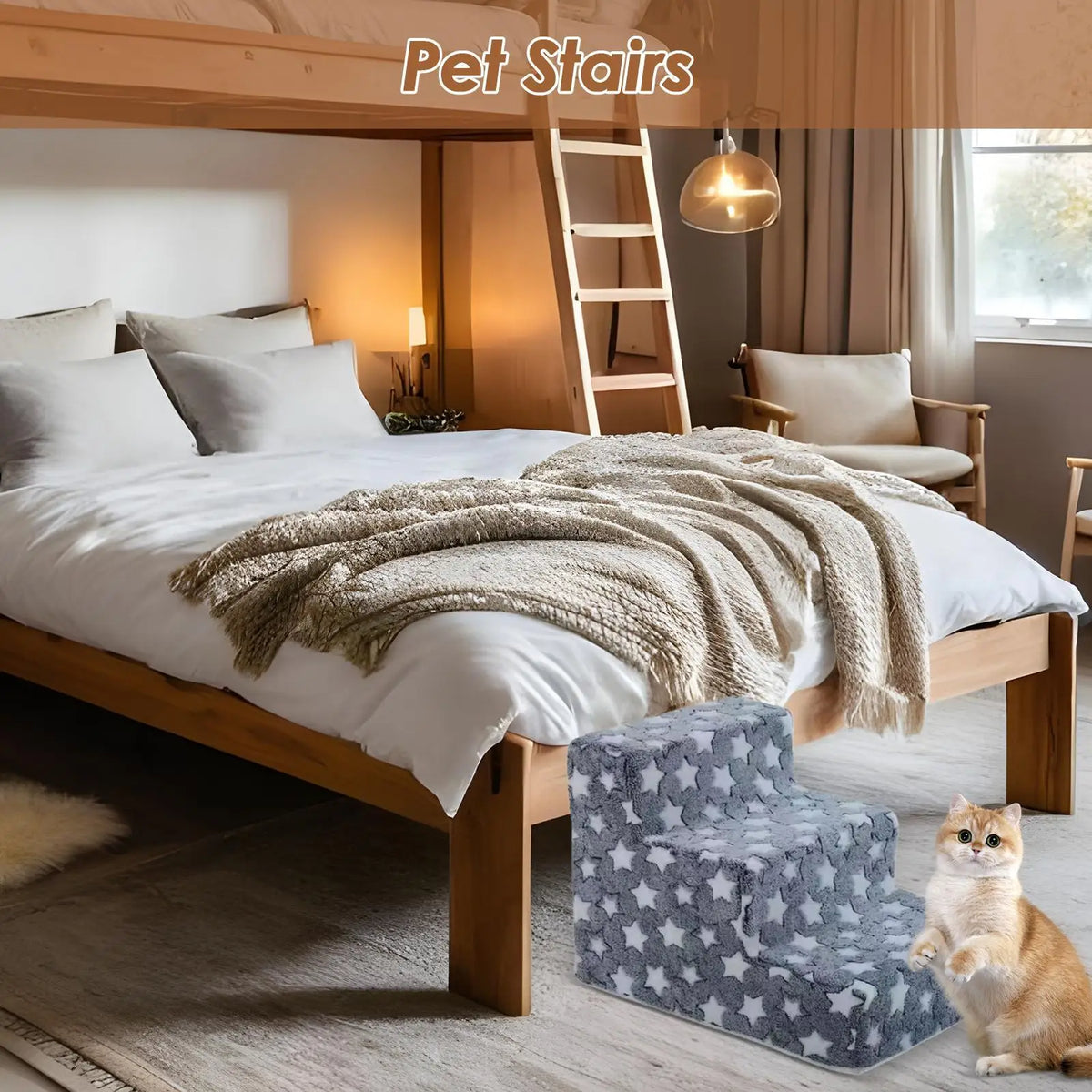 Washable Non-Slip Dog Stairs – Pet Steps for Sofa & Bed