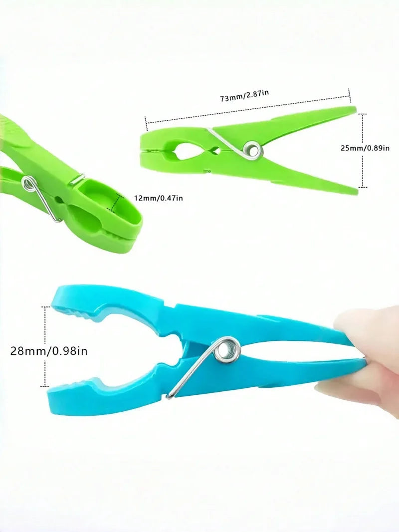 Windproof No-Mark Hanging Clips with Storage Basket | Colorful