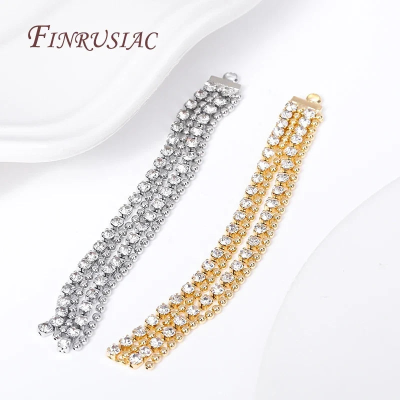 18K Gold Plated Rhinestone Tassel Pendant – DIY Earring Finding