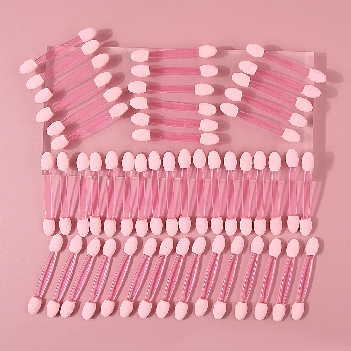 50pcs Pink Double-Ended Eyeshadow Applicator Sponge Sticks