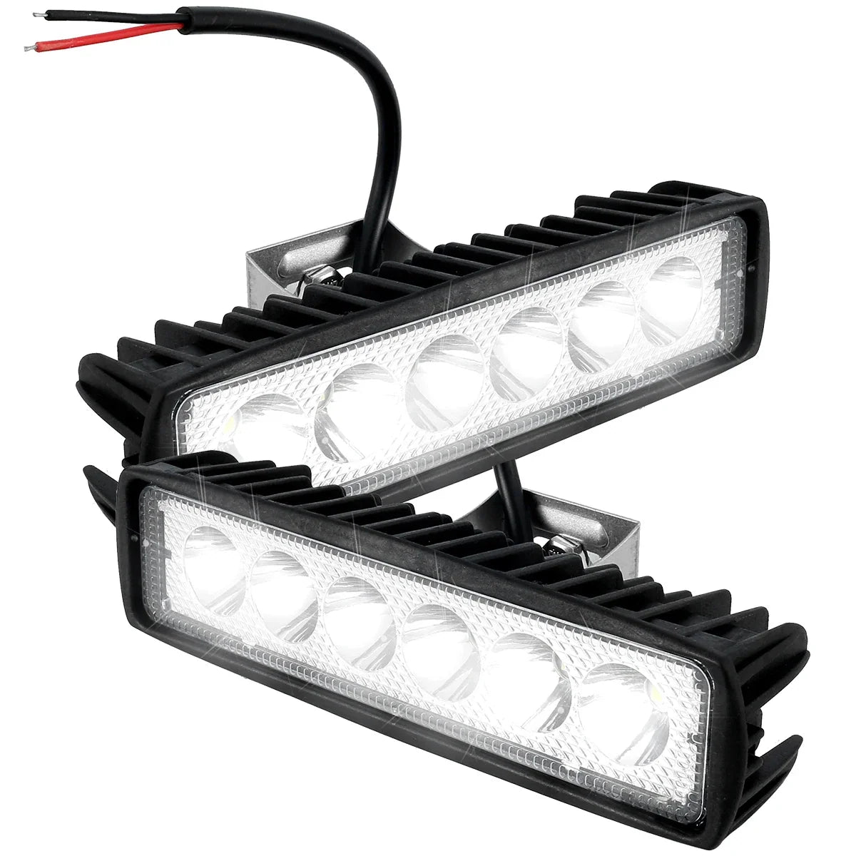 18W 12V LED Work Light Bar – IP67 Waterproof 6000K Flood Spot