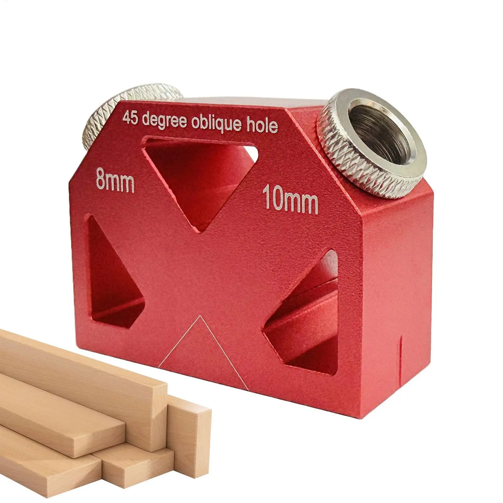 45-Degree Inclined Hole Locator Drilling Jig for Woodworking