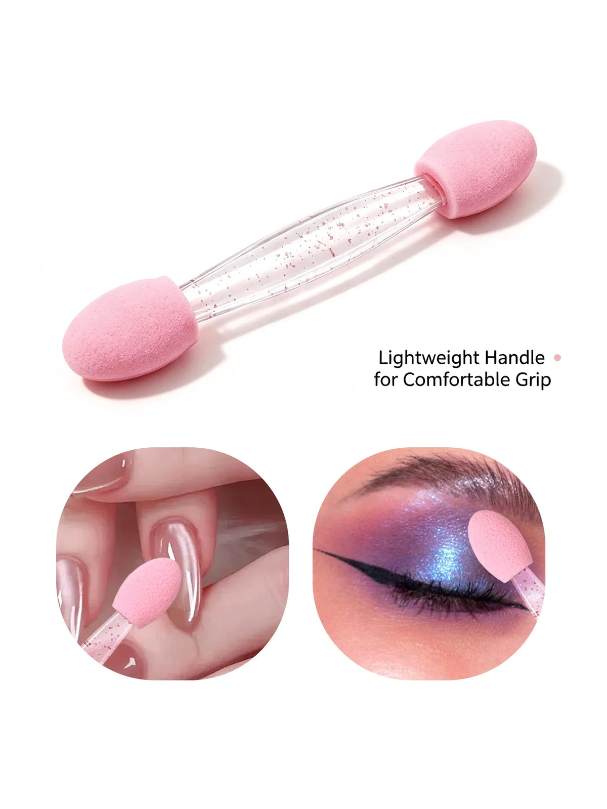 50Pcs Double-Sided Nail Art Sponge Brush Chrome Powder Applicator