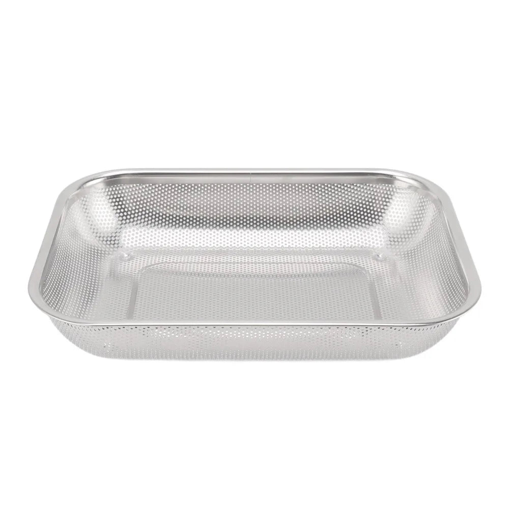 Stainless Steel Rectangular Strainer Basket | Fine Mesh Colander
