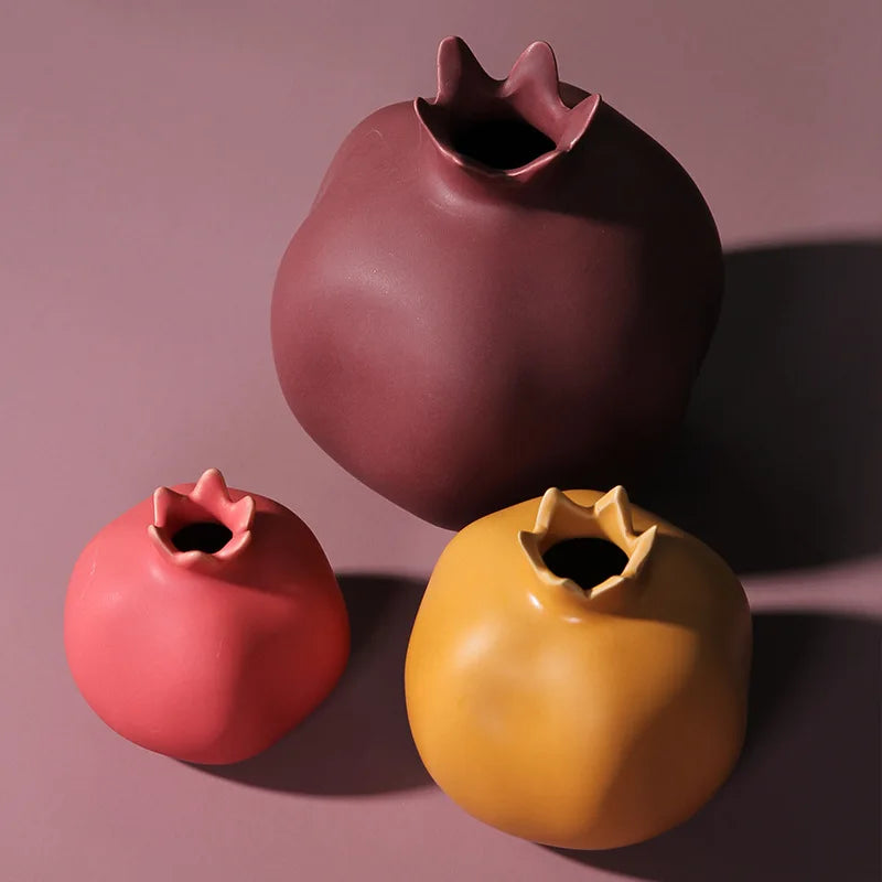 Morandi Ceramic Pomegranate Ornament | Minimalist Home Décor
