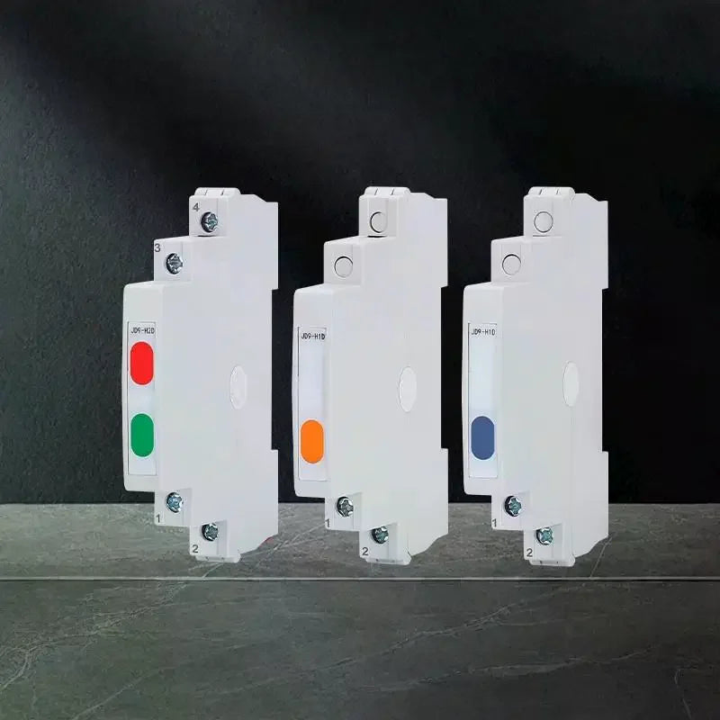 JD9 DIN Rail Indicator Light 24V–220V AC/DC Dual Color Signal