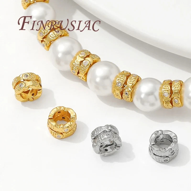 18K Gold Plated Zircon Spacer Beads – DIY Jewelry Making