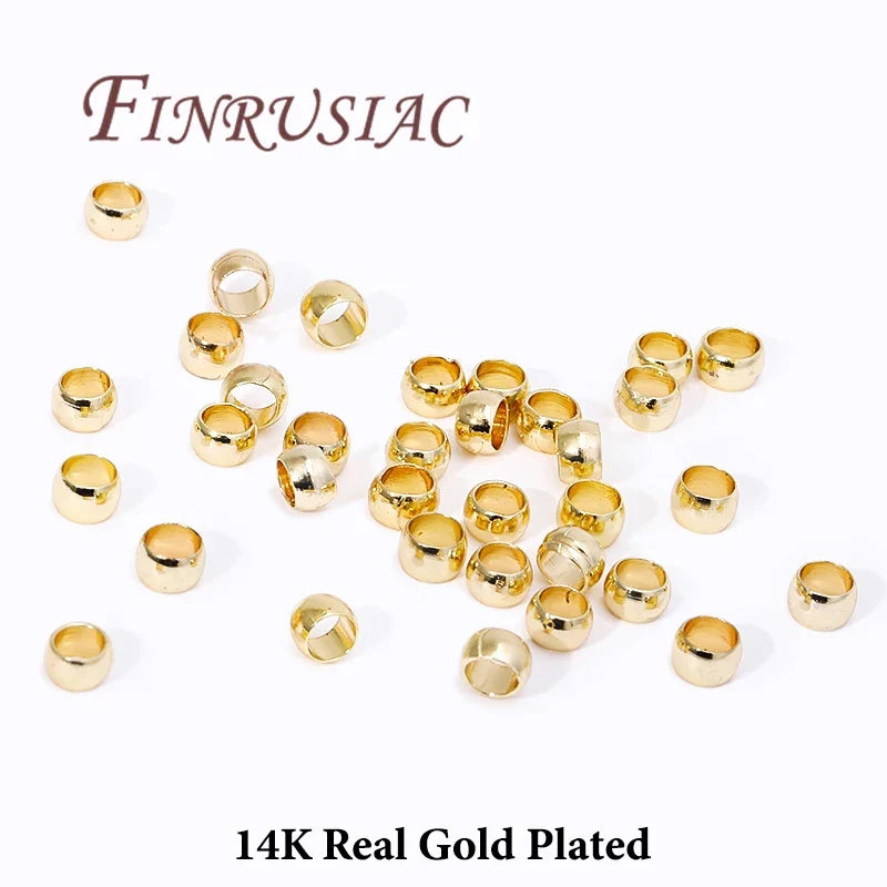 18K Gold Plated Crimp Beads 2mm–4mm | Stopper Spacer Findings