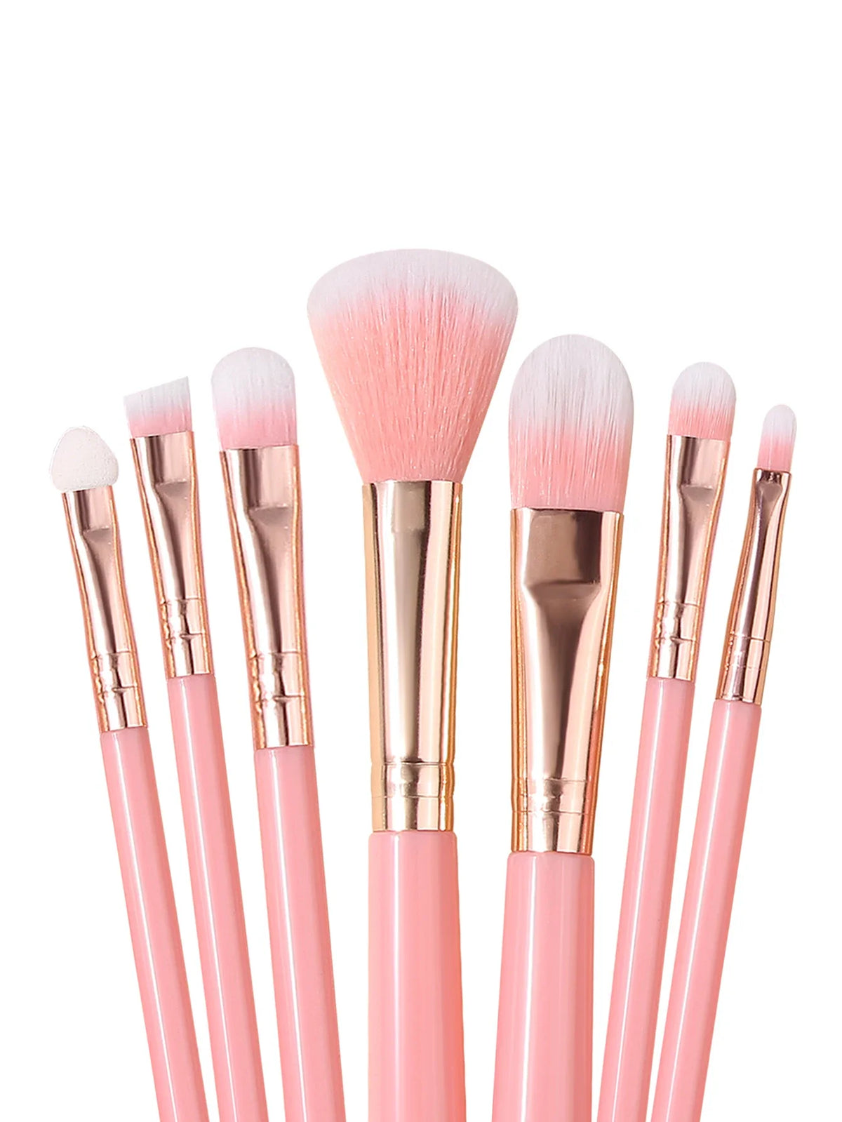 12-Piece Soft Pink Makeup Brush Set with Sponge | Beauty Kit