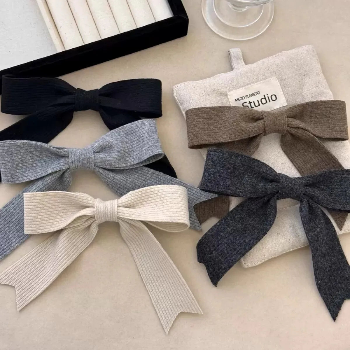 Korean Knitted Bow Hair Clip – Sweet Duckbill Hairpin for Women