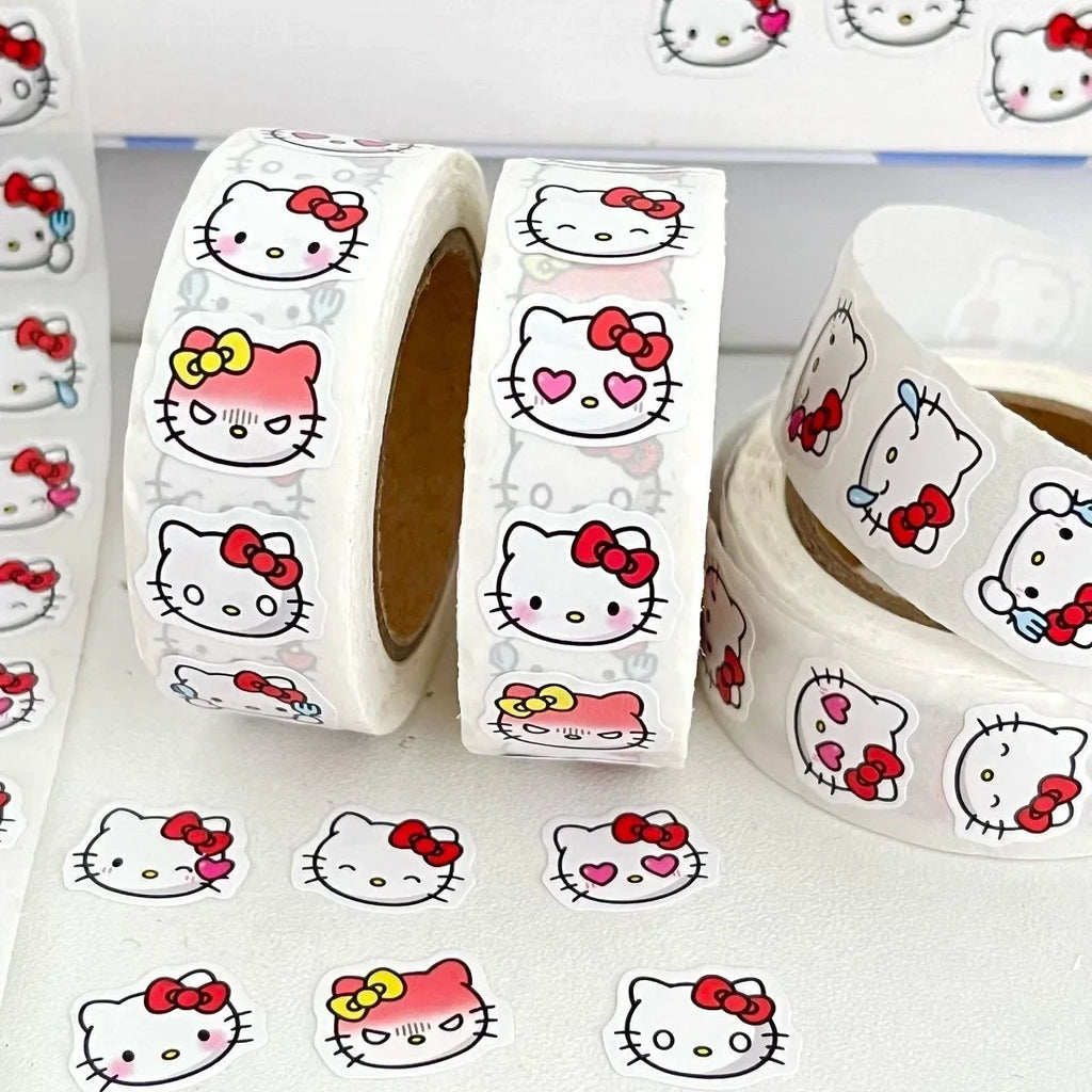 Kitty Cat Waterproof DIY Stickers 500pcs Roll | Phone Laptop