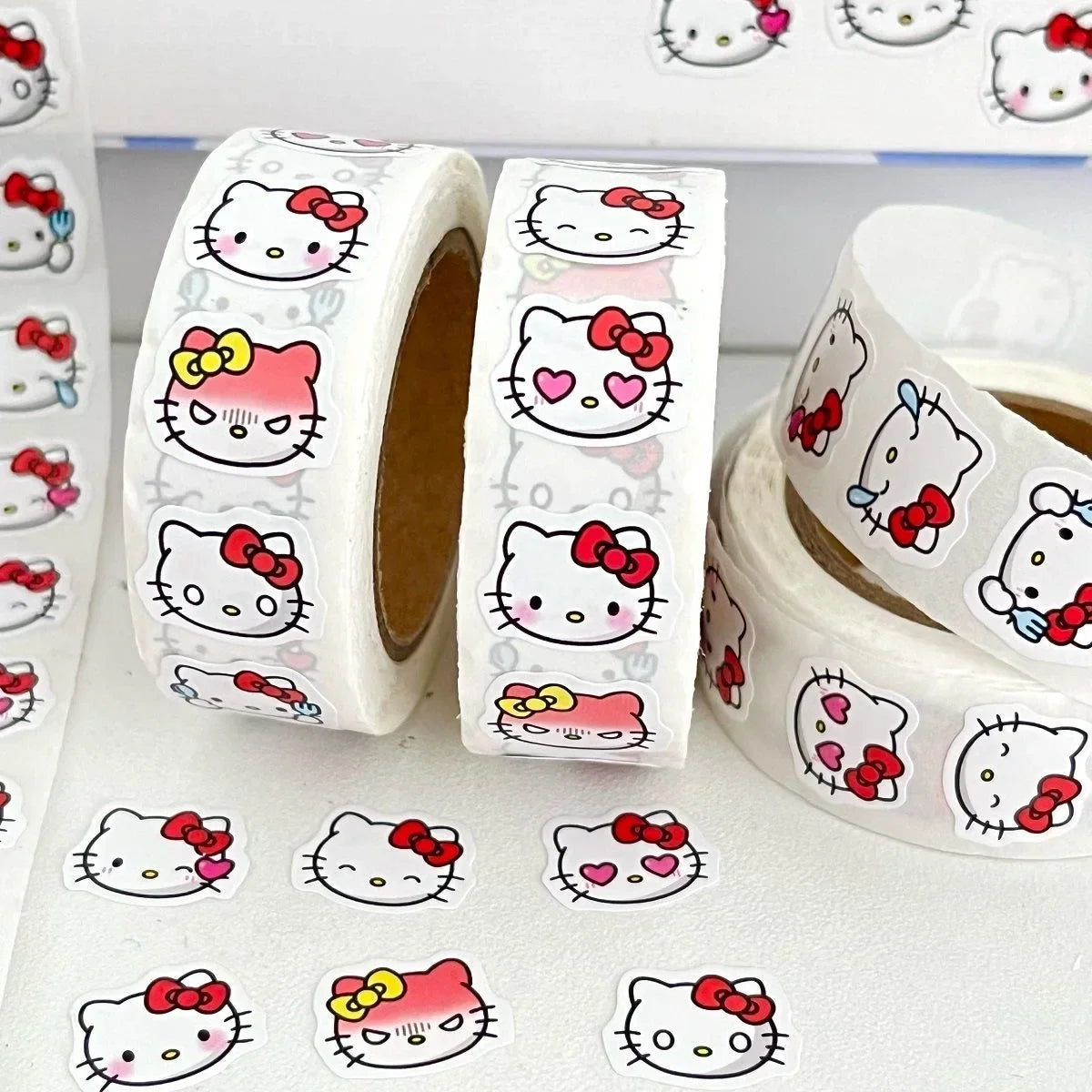Kitty Cat Waterproof DIY Stickers 500pcs Roll | Phone Laptop