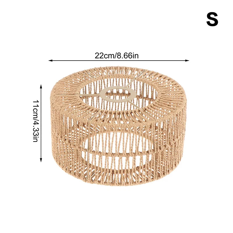 Paper Rope Woven Pendant Lampshade – Boho Chandelier Shade