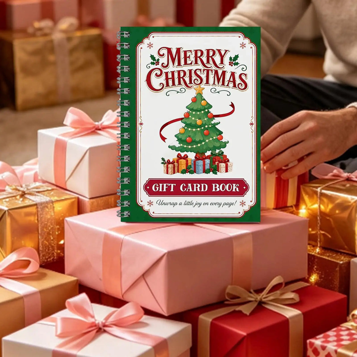 Christmas Gift Card Holder Book | Spiral-Bound Festive Booklet