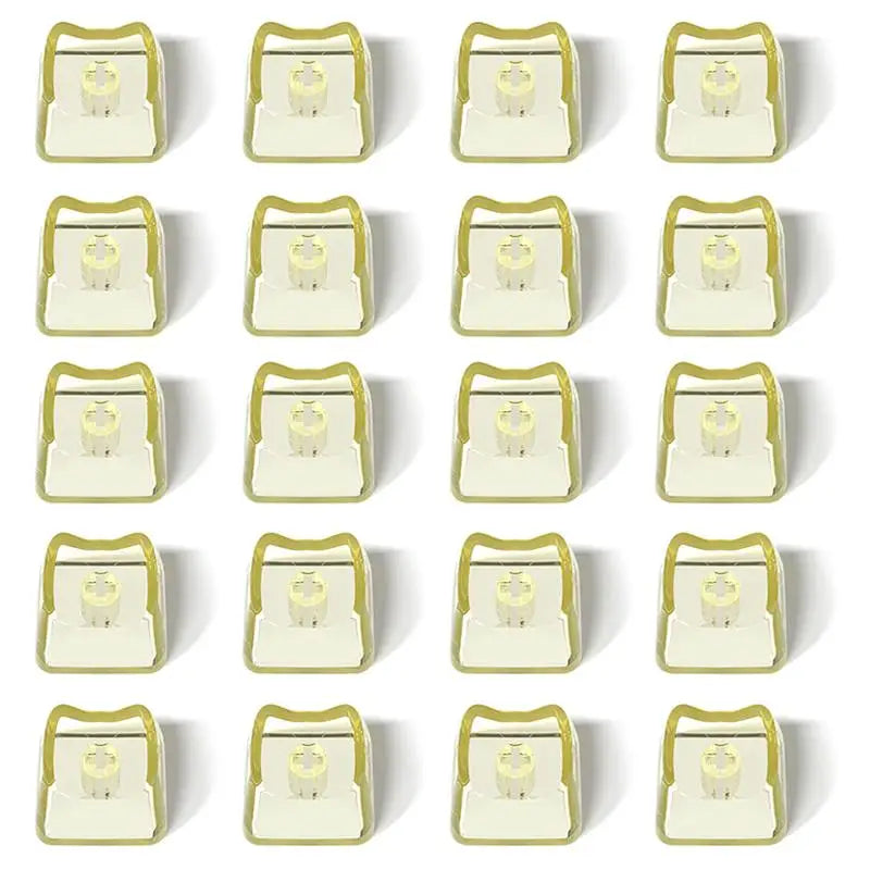 Cute Cat Shaped Transparent Keycaps 1U Blank MX Switch 10/20 PCS