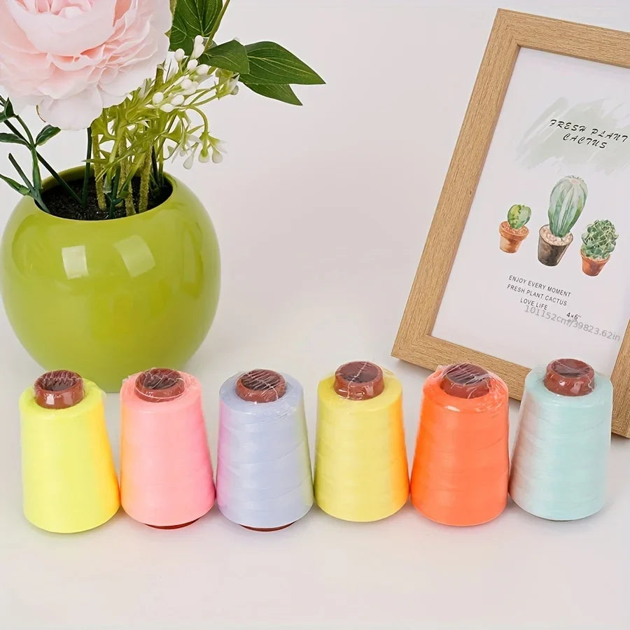 6-Color Polyester Sewing Thread Set – 800 Yards per Spool
