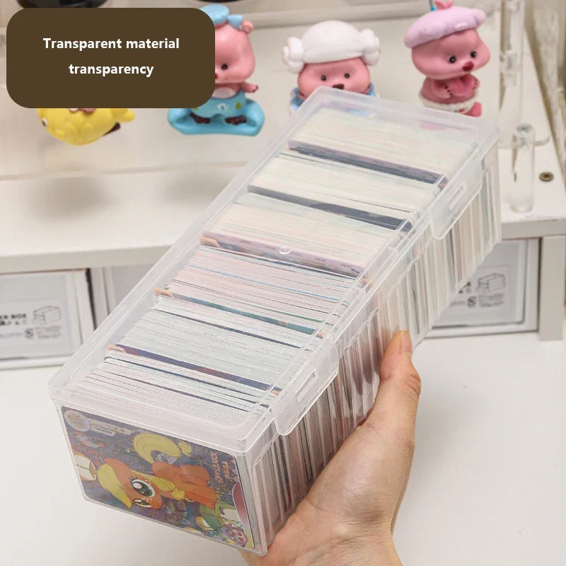 Clear Card Storage Box – Holds 550+ Cards & Adjustable Dividers
