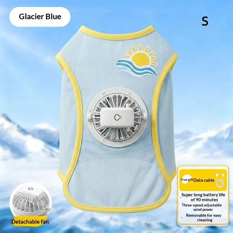 Cooling Dog Vest with Fan – Breathable Ice Silk Summer Coat