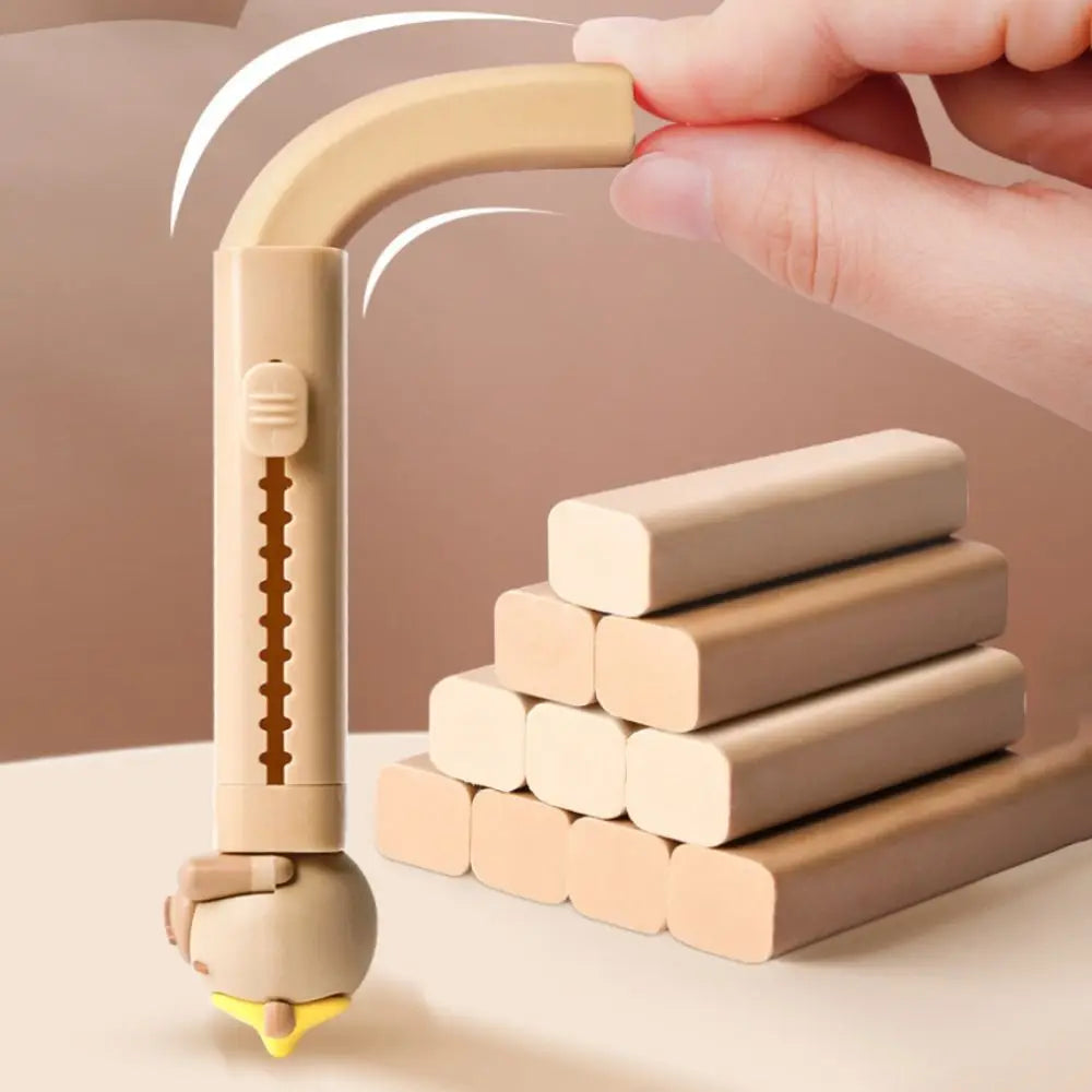 Cute Capybara Push-Pull Eraser with Replaceable Cores